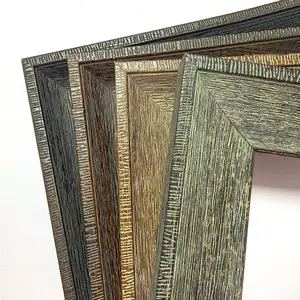 Venta al por mayor de textura de madera personalizada para hacer un marco de pintura al óleo de madera maciza retro Marco de gran tamaño para imagen, pintura al óleo