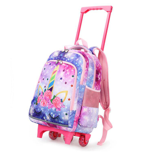 Bolsa de libro con logotipo personalizado para niños y niñas, carrito de rueda, mochilas escolares - Product Image 3