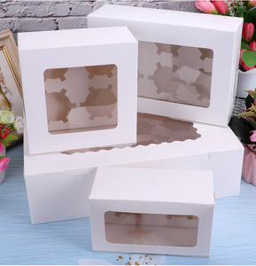 12 Lỗ Tùy Chỉnh Cupcake Chủ Hộp Với Cửa Sổ Mini 6 Lỗ Kraft Giấy Marble Trắng Muffin Box Với Chèn