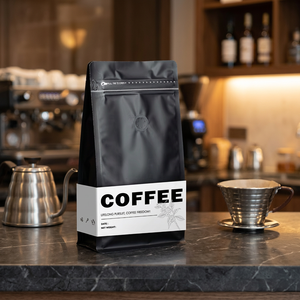 Sachet de café imprimé sur mesure, biodégradable, à fond plat, résistant à l'humidité, emballage alimentaire, directement de l'usine - Product Image 2