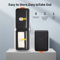 Porte-cartes magnétique en cuir de luxe pour iPhone 14 13 15 16 17 Pro Max 16Plus, anti-RFID, pour cartes bancaires et d'identité