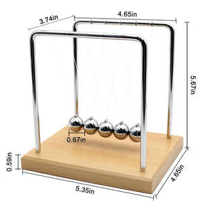 Pendule <span class=keywords><strong>de</strong></span> <span class=keywords><strong>Newton</strong></span> avec cadre métallique et base en bois, logo personnalisé, décoration scientifique pour la maison ou le bureau - Product Image 4
