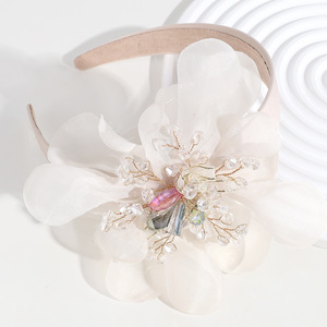 طوق رأس زهور أنيق جديد الأكثر مبيعًا مع حجر الراين هدية شعور راقية عقال الزفاف - Product Image 4