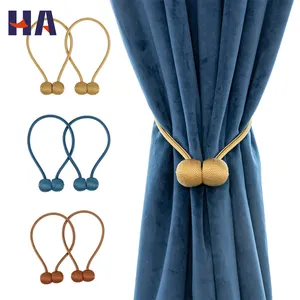 Home Furniture Decorative Magnetic Curtain Tiebacks Buckle Rope Holdbacks Convenient Drape Tie Backs Brown For Curtains