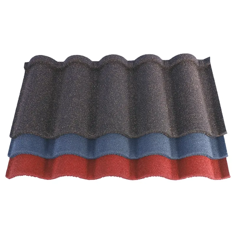 chinese Metal pvc Roofing metal Tile Wood Type Roof Tile with Sand stone coated roof tile