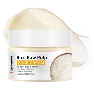Fornecedor profissional creme de arroz orgânico creme de polpa crua de arroz de marca própria creme de arroz clareador de pele para cuidados com o rosto