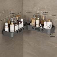 Étagère de rangement en plastique pour salle de bain, sans perçage, support de rangement rotatif pour coiffeuse, étagère d'angle pour épices à domicile