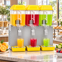 Distributeur de boissons froides commercial 16L*3, économie d'énergie, robinets en acier inoxydable, tuyaux de refroidissement en cuivre rouge de qualité supérieure