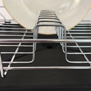 Scolapiatti a 2 Ripiani Grande per Cucina con Portabicchieri, Portautensili, Vaschetta Rimovibile e Tubo di Drenaggio - Product Image 4