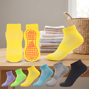 Chaussettes de yoga antidérapantes, longueur cheville, maille respirante, semelle antidérapante pour adultes, vêtements de sport d'été, plusieurs couleurs disponibles - Product Image 4