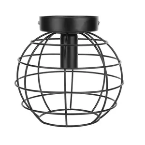 Modern Design Iron Metal Painted Bird Cage Single Head Ceiling Lamp Indoor Bedroom Living Led Chandelier Light