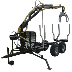 JQT3000-mini cargador de troncos hidráulico atv, 1,5 toneladas, con grapas/remolque de carga de madera para maquinaria forestal, nuevo diseño