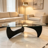 Table basse moderne en verre trempé transparent créatif, portable, pour salon et bureau à domicile