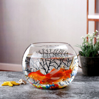 Bol à poisson rond en verre transparent fait à la main décoration de table transparente globe en verre aquarium
