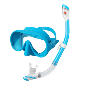 Ensemble de plongée avec masque de plongée sans cadre à grand cadre anti-buée, lentille en verre, bord en silicone liquide anti-rayures, équipement de plongée pour adultes - Product Image 5