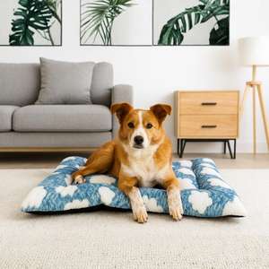 Cuccia per Animali Yommy Design Nuvola Blu Grigio Marrone 3 Misure M L XL Morbida e Confortevole per Cani e Gatti - Product Image 4