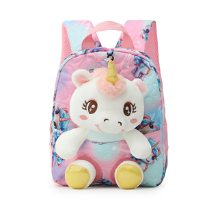 Ingrosso nuovo cartone animato carino <span class=keywords><strong>unicorno</strong></span> 3D <span class=keywords><strong>unicorno</strong></span> leggero morbido peluche zaino scuola materna zaino - Product Image 4