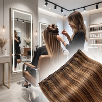 Cheveux à trame papillon Genius Hole Weft invisibles, Remy double drawn, librement découpables n'importe où sans se détacher, pour une pose invisible.