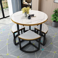 Juego de Mesa y Sillas de Comedor Circulares de Madera de Estilo Étnico Moderno para Apartamentos Pequeños, Uso Doméstico, Reuniones de Negocios, Salones de Té, Hoteles
