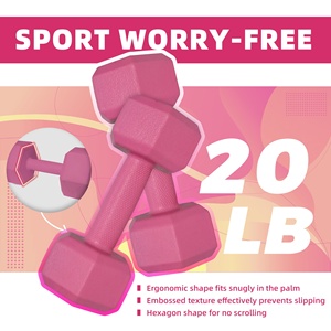 Rubber+Cast Iron Hex <b>Dumbbell</b> Sets 5/10/15/20lbs 5 Colors Exercise Fitness Free Weights Women Men Body Building Home Gym - Product Image 3