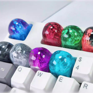 Keycaps en résine de boule d'algues marines personnalisées 1u pour clavier mécanique, keycaps artisanales Cherry MX, cadeau unique pour les joueurs - Product Image 1