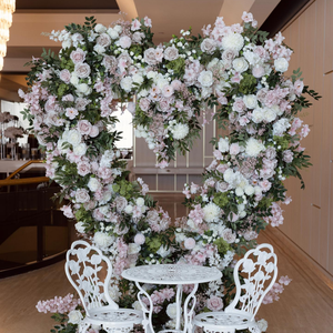 Arco Floral en Forma de Corazón Morado Brillante Especial para Mayoristas, Soporte para Arco de Boda, Accesorios para Bodas - Product Image 1