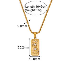 DEYIN gros bijoux de mode créatif diamant fleur soleil Tarot pendentif en acier inoxydable chaîne torsadée collier - Product Image 6