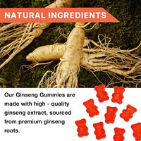 Wholesale OEM Plant-Based Asian Panax Ginseng Peptide Gummy Candy 1500mg Herbal Supplements for Men and Women Energy