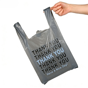ถุงเสื้อกั๊ก HDPE รีไซเคิลรักษ์โลก ถุงเสื้อยืด LDPE รักษ์ธรรมชาติ สำหรับร้านเบเกอรี่ ขนมอบ และถุงช้อปปิ้งพลาสติก - Product Image 1