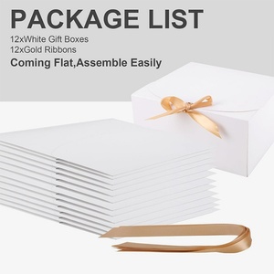 <b>Empty</b> Cardboard Slim <b>Gift</b> <b>Box</b> Small Practical Party Favors <b>Gifts</b> <b>Box</b> Ribbon Flip-top Kraft Paper <b>Gift</b> <b>Box</b> with Bow - Product Image 3