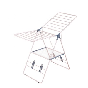 20M ייבוש שטח מתקפל נייד דמוי כנף גרב מחזיק ייבוש מרפסת מתלה כבד החובה בגדי ייבוש מדף - Product Image 2