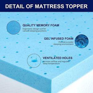 Sur-matelas taille personnalisée sur-matelas en mousse à mémoire de forme souple et respirante pour le soulagement des maux de dos - Product Image 5
