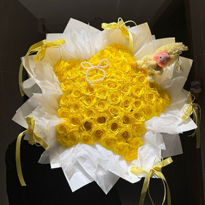 Flores de Jabón Artificiales Preservadas, Rosas Amarillas en Forma de Estrella, Ramo Hecho a Mano, <span class=keywords><strong>para</strong></span> Cumpleaños, Festival Qixi, Día de San Valentín - Product Image 2