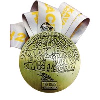 Médailles de sport personnalisées pas chères en forme de jeton 3D vintage en bronze et argent antique, prix d'usine, médailles de marathon
