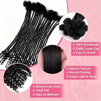 Extensions de Locs Micro-Bouclées Inter 'Boho' 100% Cheveux Humains Non Traités, avec Pointes Bouclées, Idéales pour le Drop Shipping