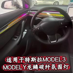 ไฟสร้างบรรยากาศ6W 128สีชุดไฟ LED สำหรับเทสลารุ่น3หรือ Y ชิ้นส่วนภายในรถยนต์ - Product Image 6