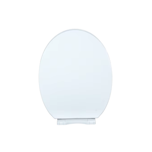 Siège de toilette rond blanc brillant avec fermeture amortie et fixation rapide pour un nettoyage facile et un design esthétique moderne - Product Image 1