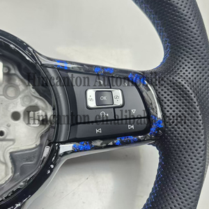 พวงมาลัยรถยนต์หนังคาร์บอนไฟเบอร์แบบเจาะรู สำหรับรถยนต์ Volkswagen VW GTI7 Golf MK7 ขายส่งราคาพิเศษ - Product Image 6