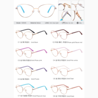 MS 93505 Gafas de Metal de moda para mujer Anti-Luz Azul Marco de ojo de gato lindo de moda Gafas ópticas Logotipo personalizado