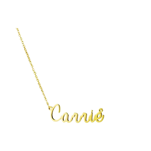 <span class=keywords><strong>Collana</strong></span> con motivo a maglia con nome personalizzato in acciaio inossidabile placcato oro 18K con motivo a forma di lettera carino per anniversari - Product Image 1