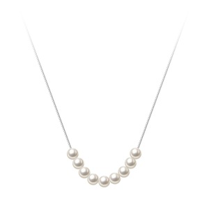 สร้อยคอเงินแท้ S925 ดีไซน์มินิมอล หรูหรา แบบโซ่คล้องไหปลาร้า ดีไซน์เฉพาะตัว ประดับมุก รุ่น Y01885 - Product Image 5