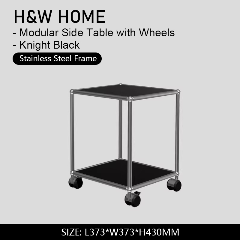 Mesa Auxiliar Modular con Ruedas - Knight Black