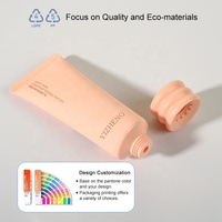 Tubes d'emballage en plastique verni doux au toucher, personnalisés et élégants, avec capuchon côtelé, pour cosmétiques, crème déodorante et lotion pour les mains (vides)