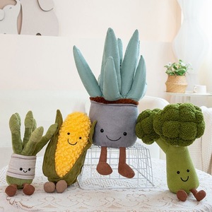 Bouquet de fleurs en peluche tulipes réalistes - Poupées en peluche sur le thème des légumes et des aliments pour la décoration créative de la maison et les cadeaux - Product Image 2