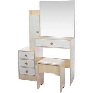 Ensemble de <span class=keywords><strong>coiffeuse</strong></span> moderne <span class=keywords><strong>en</strong></span> <span class=keywords><strong>bois</strong></span> avec miroir coulissant et plusieurs armoires de rangement pour la chambre à coucher ou le salon d'hôtel - Product Image 6