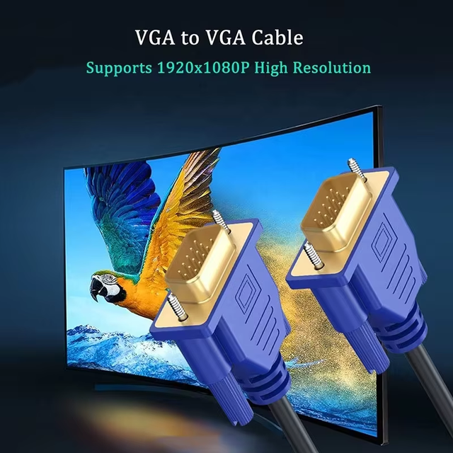 Xput High Resolution 1080P MALE-MALE 15-Pin Gold-Plated VGA Cable with CCS for 3m/1.5m/5m Lengths Home Theater & Projector Use