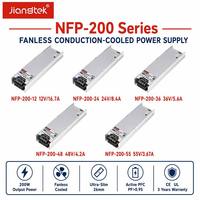 Jiangtek NFP-200 200W 12V 24V 36V 48V PFC Sin Ventilador 90-264VAC Módulo de Fuente de Alimentación Industrial Regulada con Convertidor AC/DC para Tiras LED