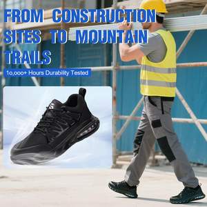 Chaussures de sécurité de travail DSYX G0913-41 anti-éclatement, anti-perforation, à lacets, avec embout en acier, respirantes, en cuir ultra-fin en fibre tricotée - Product Image 6