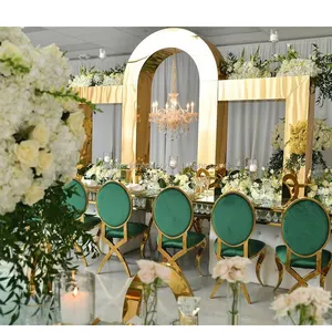 Pesta Resepsi Hotel Sewa Pernikahan Lengkungan Emas Mandap Dekorasi Latar Belakang Pernikahan