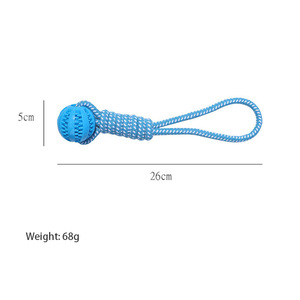 Durable Braided Rope and <b>Rubber</b> Ball Pet Chew Toys for Teething Puppies Plush Gift for Cats for Playing - Product Image 4